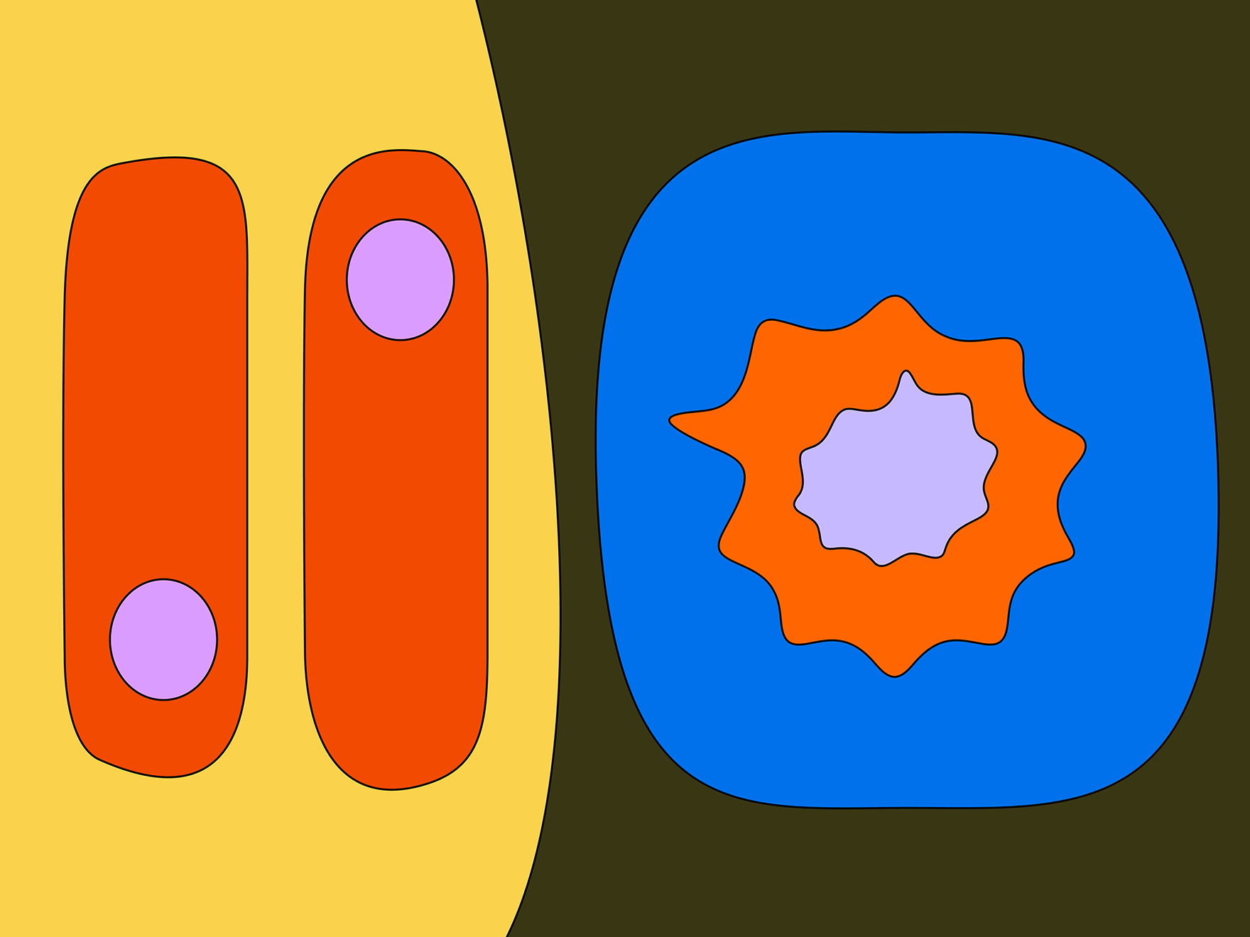 Abstract illustration of elements in web design.