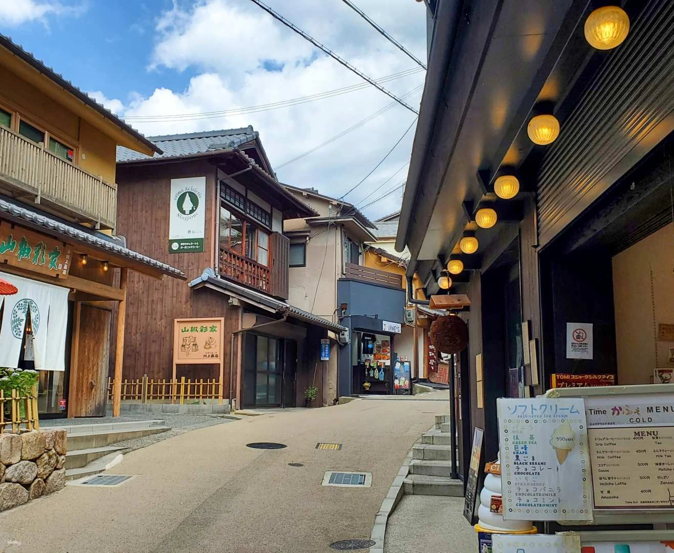 Vibrant view of a Street in Osoka with local shops,and cultural attractions